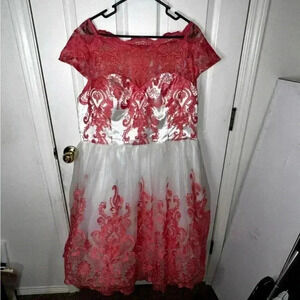 NWT Chi Chi London Coral Modcloth dress size 20 Midi Prom Celebration Wedding